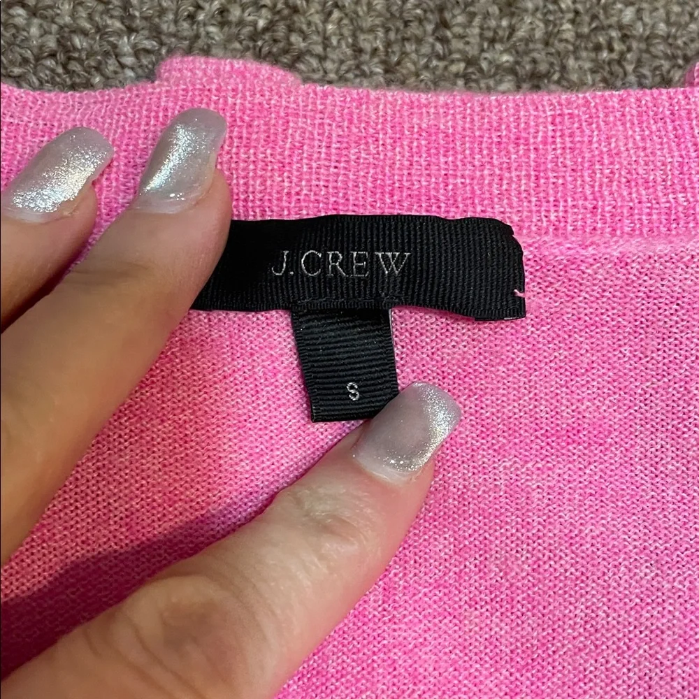 J. Crew Bright Pink V-Neck Sweater